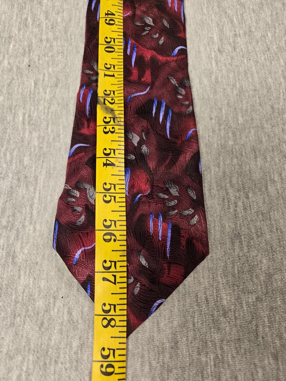J Garcia Tie Mens One Size Red Pine And Rock Floral Abstract Art Woven Classic